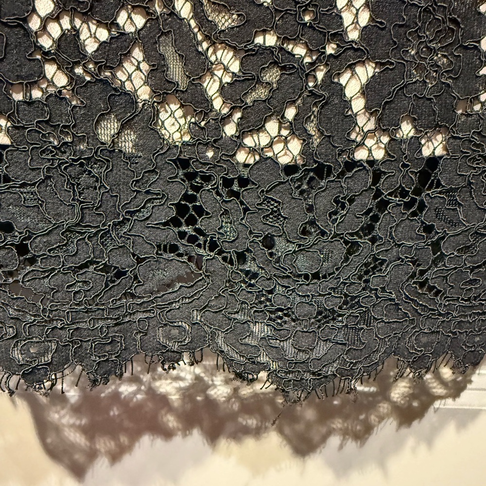 J. Crew Black Lace/nude lining Midi Dress size 2- EUC - Picture 6 of 10